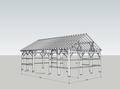 Jan De Jong Barn Frame 3D Drawings / Jan De Jong Front Right Corner with rafters